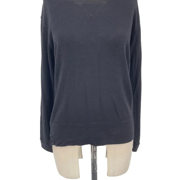 Monrow Classic Black Crewneck Pullover Sweatshirt Size‎ Medium - Picture 4 of 9